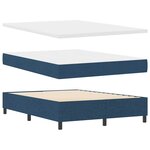 vidaXL Lit à ressort LED avec matelas Bleu 160 x 200 cm tissu