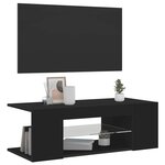vidaXL Meuble TV avec lumières LED Noir 90x39x30 cm