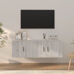 vidaXL Ensemble de meubles TV 2 Pièces Sonoma gris Bois d'ingénierie