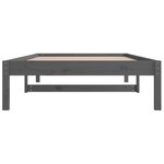 vidaXL Lit de jour Gris 90x190 cm Simple Bois de pin massif