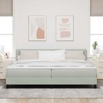 vidaXL Lit à ressorts avec matelas Gris clair 200 x 200 cm Velours