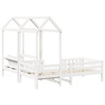 vidaXL Ensemble de lit et de banc avec toit 80x200 cm bois massif pin