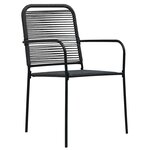 vidaXL Set de jardin 5 pièces en corde de coton noire et acier