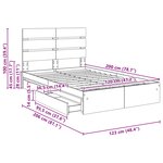 vidaXL Lit de Rangement Chêne Sonoma 120 x 200 cm Bois d'ingénierie