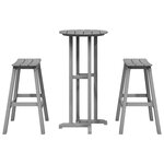 vidaXL Ensemble de bar de jardin 3 Pièces Gris clair HDPE
