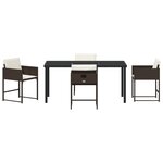 vidaXL Ensemble de jardin 5 pièces avec coussins Marron Rotin Synthétique