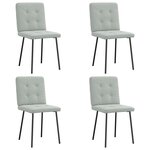 vidaXL Chaises à manger lot de 4 Gris clair Velours