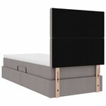 vidaXL Lit avec rangement et matelas Taupe 90 x 200 cm Polyester