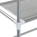 vidaXL Support de rangement 2 niveaux sur la machine à laver Gris Fer