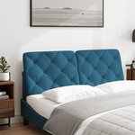 vidaXL Coussin de tête de lit bleu 140 cm velours