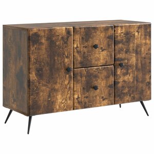 vidaXL Buffet Chêne fumé 89 x 34 5 x 60 cm Bois d'ingénierie