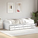 vidaXL Lit de jour avec tiroirs sans matelas blanc 90x200 cm