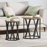 vidaXL Table basse 2 Pièces chêne artisanal 50 x 50 x 50 cm