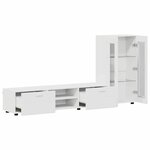 vidaXL Ensemble meuble TV avec tiroir FLORIN Blanc Bois d'ingénierie