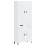 vidaXL Buffet haut Blanc 69 5x34x180 cm Bois d'ingénierie