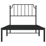 vidaXL Cadre de lit métal sans matelas avec tête de lit noir 90x190 cm