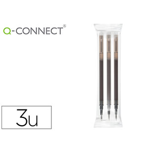 Recharge roller q-connect encre effacable couleur noir set de 3u