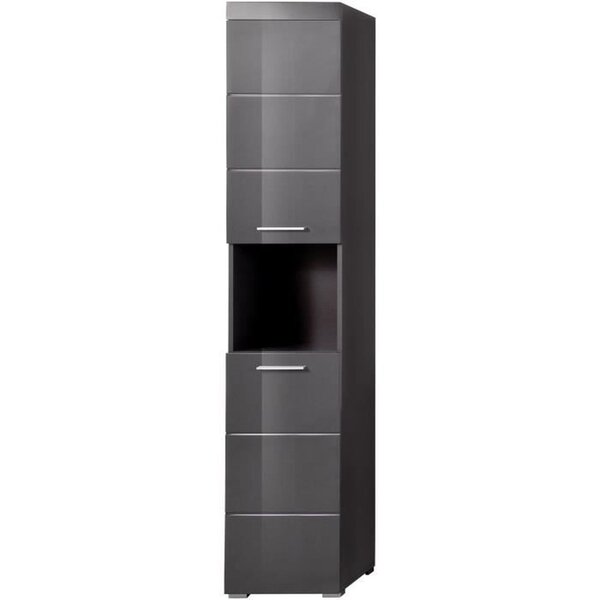 Colonne de salle de bain AMANDA - 2 portes - 37 x 31 x 190 cm - Gris