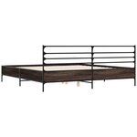 vidaXL Cadre de lit chêne marron 200x200 cm bois d'ingénierie et métal