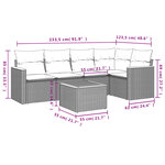 vidaXL Salon de jardin 6 Pièces avec coussins gris résine tressée