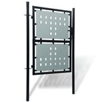 vidaXL Portail simple de clôture Noir 100x250 cm