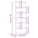 vidaXL Buffet haut gris béton 70x41x185 cm bois d'ingénierie