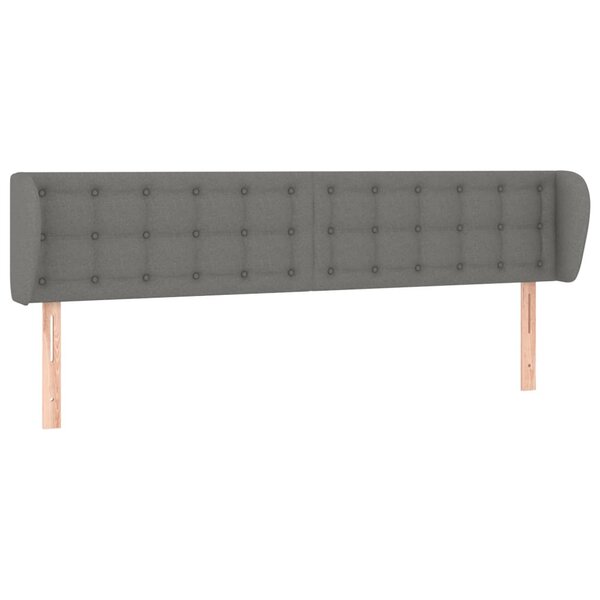 vidaXL Tête de lit avec oreilles Gris foncé 163x16x78/88 cm Tissu