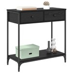 vidaXL Table console Chêne noir 75 x 34 5 x 75 cm Bois d'ingénierie