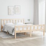 vidaXL Cadre de lit bois massif 150x200 cm très grand