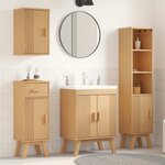 vidaXL Ensemble de meubles de salle de bain avec tiroir 4 Pièces Marron
