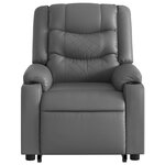 vidaXL Fauteuil inclinable de massage Gris Similicuir