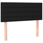 vidaXL Sommier à lattes de lit avec matelas Noir 100x200 cm Tissu