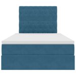 vidaXL Lit avec rangement et LED Bleu foncé 120 x 200 cm Velours