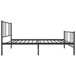 vidaXL Cadre de lit métal avec tête de lit/pied de lit noir 90x200 cm