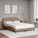 vidaXL Cadre de lit sans matelas Zadar cappuccino 140x190 cm similicuir