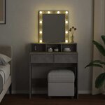 vidaXL Coiffeuse avec LED gris béton 80x41x144 5 cm