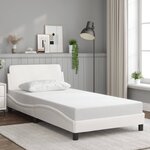 vidaXL Cadre de lit sans matelas blanc 100x200 cm similicuir