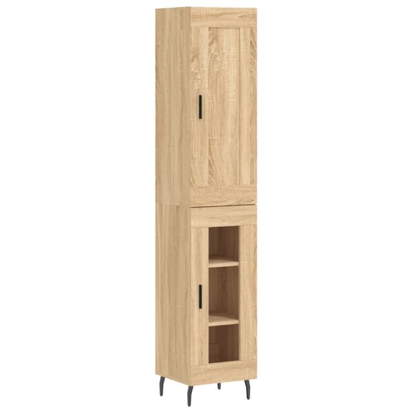 vidaXL Buffet haut Chêne sonoma 34 5x34x180 cm Bois d'ingénierie