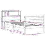 vidaXL Lit bibliothèque sans matelas 75x190 cm bois de pin massif