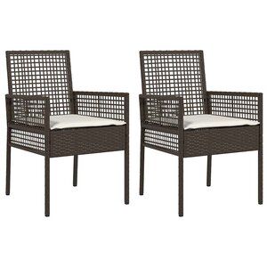 vidaXL Chaise de jardin 2 Pièces Marron 53 x 60 x 85cm polyrotin