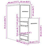 vidaXL Armoire de salle de bain étroite avec roulettes chêne sonoma