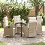 vidaXL Ensemble de salle à manger pour jardin 5 Pièces Beige polyrotin