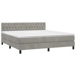 vidaXL Sommier à lattes de lit avec matelas LED Gris clair 160x200 cm