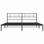 vidaXL Cadre de lit métal sans matelas avec tête de lit noir 183x213cm