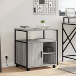 vidaXL Cabinet de Bureau Sonoma gris 60 x 46 x 67 cm Bois d'ingénierie