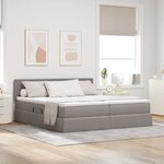 vidaXL Lit de Rangement Taupe 180 x 200 cm Cuir synthétique