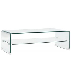 vidaXL Table basse Clair 98x45x31 cm Verre trempé