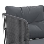 vidaXL Canapé de jardin avec coussins forme de L noir acier textilène