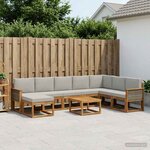 vidaXL Ensemble de canapés d'extérieur 9 pc Naturel et gris clair