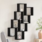 Meuble mural vidaXL en chêne noir 90x15x119 5 cm en bois d'ingénierie